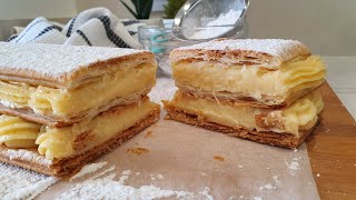 Milhojas de crema pastelera Así de fácil y así de rica [upl. by Asirral]