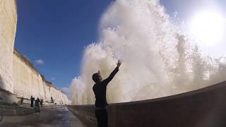 Storm Brian hits Newhaven and Brighton coast line [upl. by Aicad]