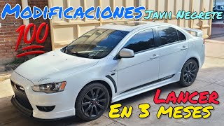 Modificaciones a Mitsubishi Lancer en 3 Meses y lo que falta  Javii Negrete [upl. by Kannry]