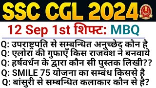 SSC CGL Exam Analysis 2024  SSC CGL Question Paper 2024  12 Sep 1st Shift  SSC CGL Paper Solution [upl. by Vins825]