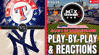 🔴LIVE Texas Rangers vs New York Yankees  PlayByPlay  Game 1 of Doubleheader 81024 [upl. by Riccio]