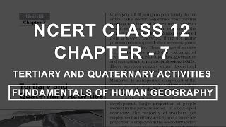 Tertiary and Quaternary Activities  Chapter 7 Geography NCERT Class 12 [upl. by Beulah]