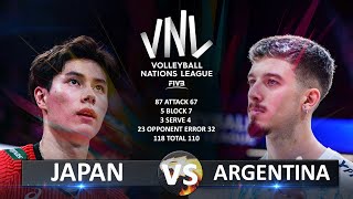 Japan vs Argentina  Mens VNL 2023 [upl. by Gustavo]