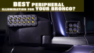 Integrated LED Mirror vs Ditch Lights the Best Peripheral Illumination for your Bronco [upl. by Nosdivad930]