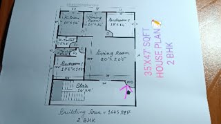 35X47 SQFT HOUSE PLAN📝 II 2 BHK HOUSE PLAN FOR YOUR DREAMS [upl. by Yssak]