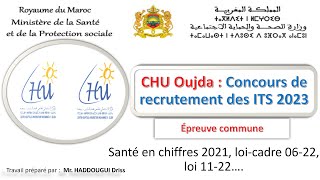 CHU Oujda  Concours de recrutement des ITS 2023 Épreuve commune [upl. by Leibman]