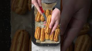 Eclairs with mascarpone cream éclair food dessert [upl. by Jacquette594]