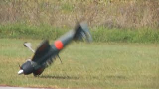 RC A6M zero with 0S160  crash landing [upl. by Ibson]