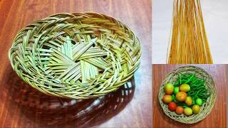 How to make a coconut leaf craftmidrib stickbasketDIY [upl. by Niwde]