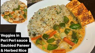 Peri Peri Paneer Rice Bowl Recipe  Veggies in Peri Peri Sauce amp Herbed Rice  पेरी पेरी पनीर राइस [upl. by Muns]