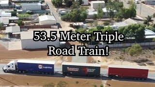 535m 175 foot Triple Road Train in Western Australia [upl. by Dnalrah]