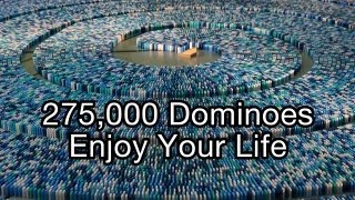 275000 Dominoes  Enjoy Your Life Guinness World Record  Most dominoes toppled in a spiral [upl. by Leerzej733]