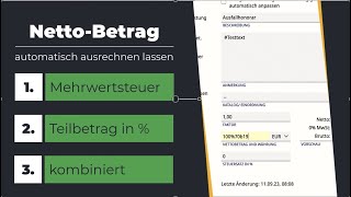 Nettobetrag automatisch ausrechnen lassen [upl. by Dittman]