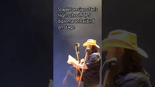 Stapleton signs fans high school diploma at Railbird chrisstapleton lexington kentucky 2024 [upl. by Etteuqal393]