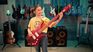 Ellen Alaverdyan 11yo  quotDisco dadquot by Yousician Bass cover [upl. by Bohun726]