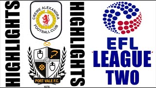 Port Vale vs Crewe Alexandra 11 Highlights amp Goals  EFL League Two 20242025 [upl. by Lyman449]