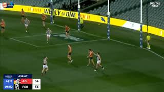 SANFL Snapshot  Ports Joel Garner snaps a goal from boundary [upl. by Hampton]