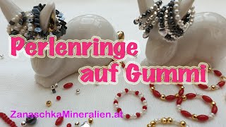 Perlen und Edelsteinringe auf Gummi selber machen DIY [upl. by Gutow337]