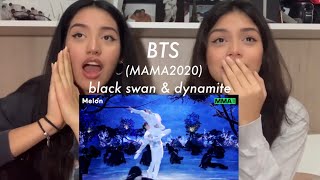 ENG SUB BTS방탄소년단  BLACK SWAN amp DYNAMITE PERFORMANCE AT MMA 2020 REACTION  Angie [upl. by Nivrag655]