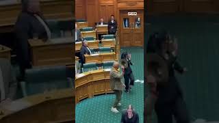 Diputados maoríes protestan con una ‘haka’ en el parlamento de Nueva Zelanda [upl. by Ainahpets]