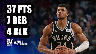 Giannis Antetokounmpo vs Magic 37 pts 7 reb 4 blk  Dec 10 2024  Regular Season [upl. by Charlet]