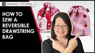 🧵 How to Sew a DIY Reversible Drawstring Bag  Free Sewing Tutorial [upl. by Ahset]