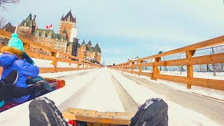 Tobogganing in Quebec City  Musttry winter activities in Canada [upl. by Fugere]