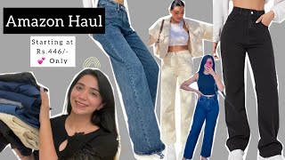 HUGE High Waisted Jeans amp Cargo Pants Haul 😍  Starting at Rs446 💰💕  Bottom Wear Haul ❤️ [upl. by Niamrej343]