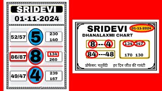 SRIDEVI DAY MATKA TODAY 01112024 SRIDEVI SATTA RESULT TODAY 100 FIX GAME DONT MISS TODAY [upl. by Nahsyar]