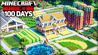 I Survived 100 Days Building the ULTIMATE FARM in Minecraft Hardcore [upl. by Hachmin648]