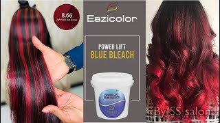 How to Red hair Colour Highlights  Red colour Highlighting on Dark Black hair  ss salon [upl. by Winograd]