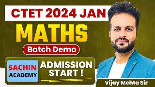 CTET 2024 Batch Maths Demo Class by Sachin Academy live 5pm [upl. by Norm]