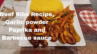 Beef Ribs Recipe Garlic powder Paprika and Barbecue sauce [upl. by Brunhilde]