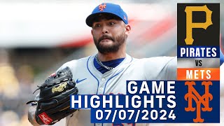 Mets vs Pirates 7072024  NY Mets Highlights  SNY [upl. by Isabeau]