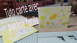 TUTO SCRAP Je fais 4 cartes faciles avec un grand pochoir [upl. by Demah]