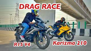 Hero Karizma XMR VS Yamaha R15 V4 Drag Race 🔥 Aayush ssm [upl. by Ern]