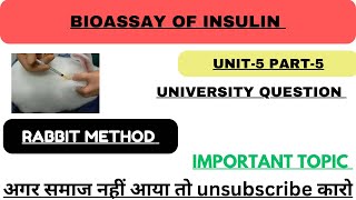 Bioassay of InsulinRabbit MethodPharmacology [upl. by Durrej721]