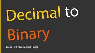 How to convert decimal to binary [upl. by Mehalick]