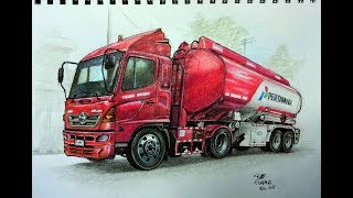 Mewarnai Gambar truk Tangki Pertamina dengan Pensil Warna dadingtimur [upl. by Mylander]