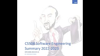 CS508 Software Engineering Summary 2023 Part 5 [upl. by Natie]