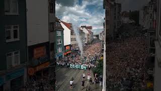 Massive fanmarch Werder Bremen fans today before match against VfL Bochum [upl. by Lecroy786]