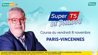 LE PRONO DU SUPER TOP 5 R1C5  08112024  A PARISVINCENNES [upl. by Llednek]