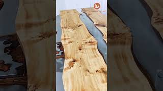 Kazanahome Custom Poplar Clear Epoxy Table epoxyresintable epoxyrivertable epoxydesign resinart [upl. by Danyelle10]