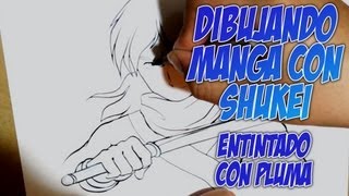 Dibujando Manga con Shukei 14 Entintado con Pluma [upl. by Anitsihc]