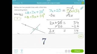 Equation practice with congruent angles [upl. by Assehc]