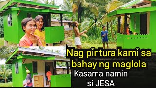 Nag Pintura kami sa bahay ng magLOLA kasama namin si JESA ang saya  ll Rene OC [upl. by Marilou]