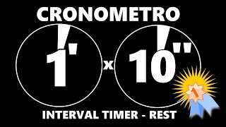 cronometro 1 minuto 10 segundos  interval timer 1 minute 10 seconds rest  temporizador ✔ [upl. by Austina]