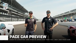 Agustín Canapino and Romain Grosjean get sneak peek at the 2024 Indy 500 Pace Car  INDYCAR [upl. by Atnohsal]