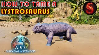 ARK SURVIVAL ASCENDED HOW TO TAME A LYSTROSAURUS [upl. by Niwdla]