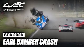 DRIVERS OK Earl Bambers Huge Crash Causes Red Flag I 2024 TotalEnergies 6 Hours of Spa I FIA WEC [upl. by Eidnew]